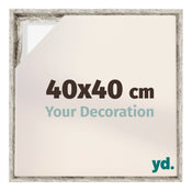 Lyon MDF Canvas Floater Frame 40x40cm White Vintage Voorzijde Maat | Yourdecoration.com