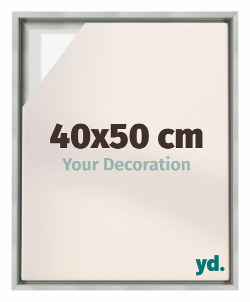 Lyon MDF Canvas Floater Frame 40x50cm Silver Matte Front Size | Yourdecoration.com