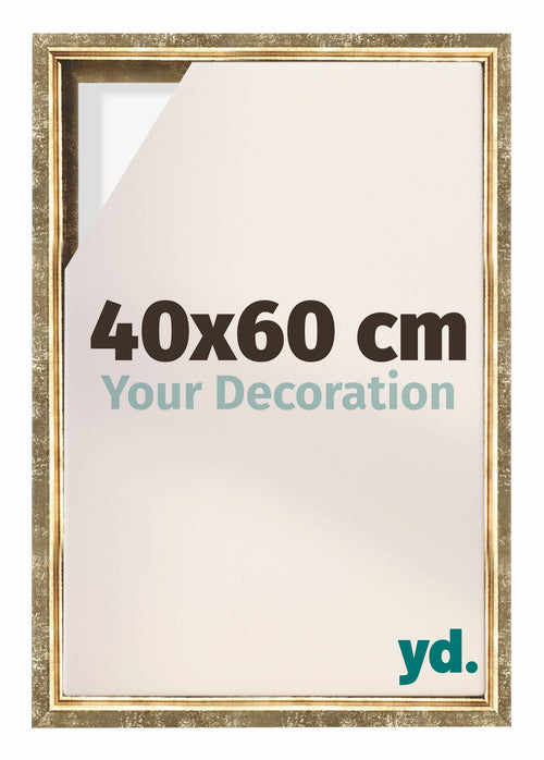 Lyon MDF Canvas Floater Frame 40x60cm Gold Antique Front Size | Yourdecoration.com