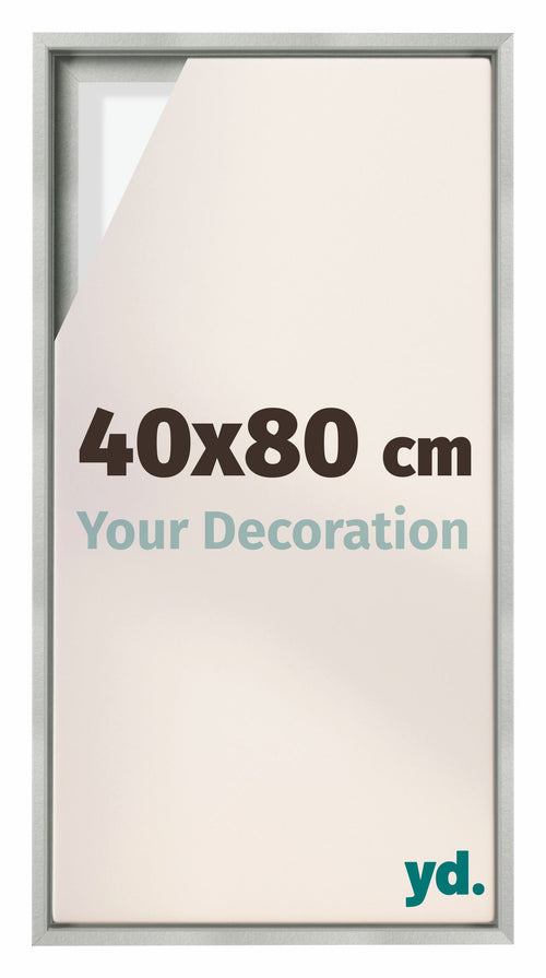Lyon MDF Canvas Floater Frame 40x80cm Silver Matte Front Size | Yourdecoration.com