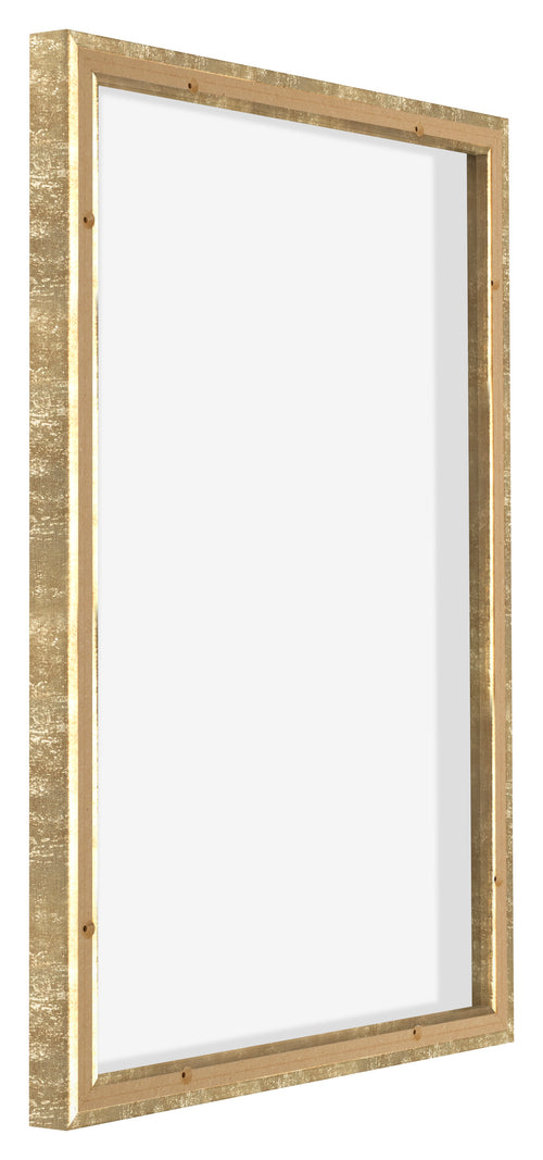 Lyon MDF Canvas Floater Frame 5 7 Gold Antique Back Oblique | Yourdecoration.com