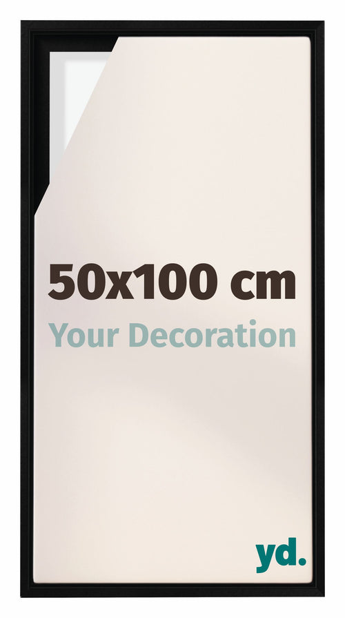 Lyon MDF Canvas Floater Frame 50x100cm Black Matte Front Size | Yourdecoration.com