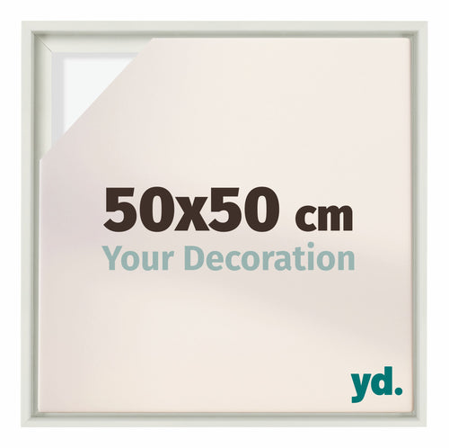 Lyon MDF Canvas Floater Frame 50x50cm White Matte Front Size | Yourdecoration.com