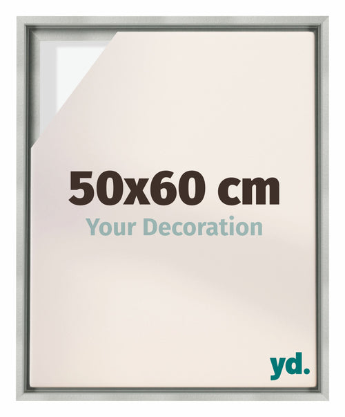 Lyon MDF Canvas Floater Frame 50x60cm Silver Matte Front Size | Yourdecoration.com