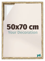 Lyon MDF Canvas Floater Frame 50x70cm Gold Antique Front Size | Yourdecoration.com