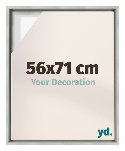 Lyon MDF Canvas Floater Frame 56x71cm Silver Matte Front Size | Yourdecoration.com