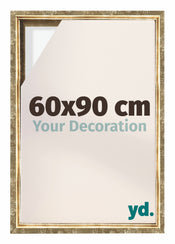 Lyon MDF Canvas Floater Frame 60x90cm Gold Antique Front Size | Yourdecoration.com