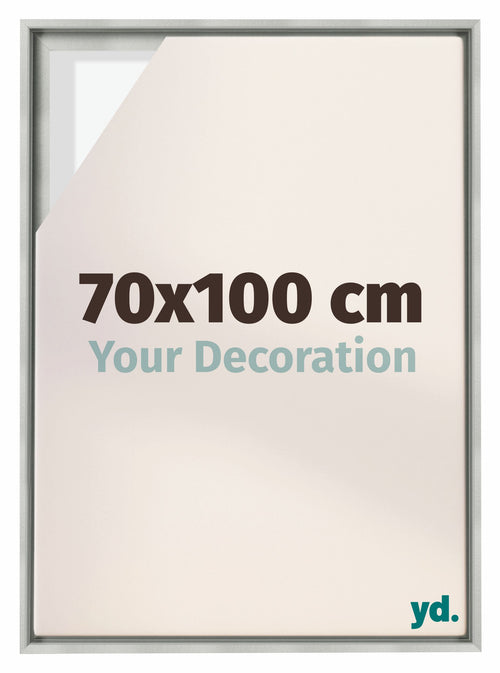 Lyon MDF Canvas Floater Frame 70x100cm Silver Matte Front Size | Yourdecoration.com