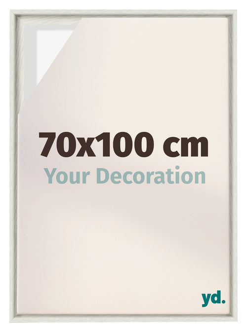 Lyon MDF Canvas Floater Frame 70x100cm White Wash Voorzijde Maat | Yourdecoration.com
