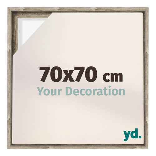 Lyon MDF Canvas Floater Frame 70x70cm Sonoma Oak Voorzijde Maat | Yourdecoration.com