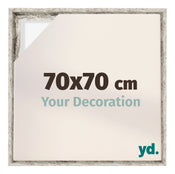 Lyon MDF Canvas Floater Frame 70x70cm White Vintage Voorzijde Maat | Yourdecoration.com