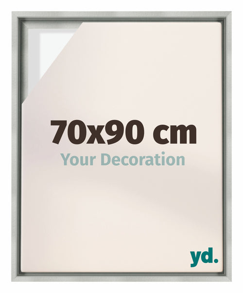 Lyon MDF Canvas Floater Frame 70x90cm Silver Matte Front Size | Yourdecoration.com