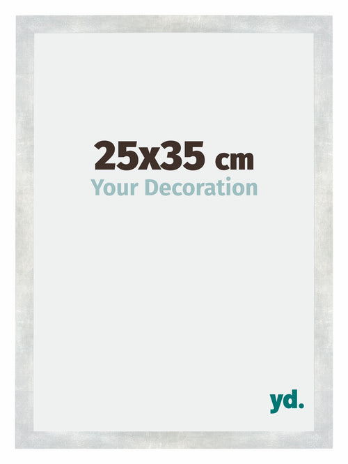 Mura MDF Photo Frame 25x35cm Silver Glossy Vintage Front Size | Yourdecoration.com