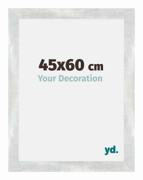 Mura MDF Photo Frame 45x60cm Silver Glossy Vintage Front Size | Yourdecoration.com