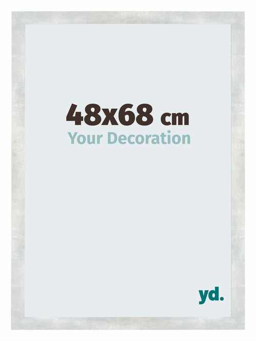 Mura MDF Photo Frame 48x68cm Silver Glossy Vintage Front Size | Yourdecoration.com