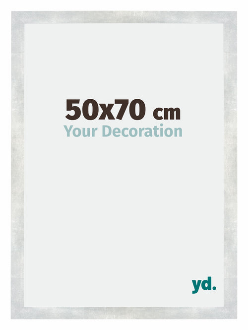 Mura MDF Photo Frame 50x70cm Silver Glossy Vintage Front Size | Yourdecoration.com