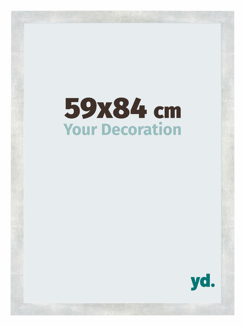 Mura MDF Photo Frame 59x84cm Silver Shiny Vintage Front Size | Yourdecoration.com