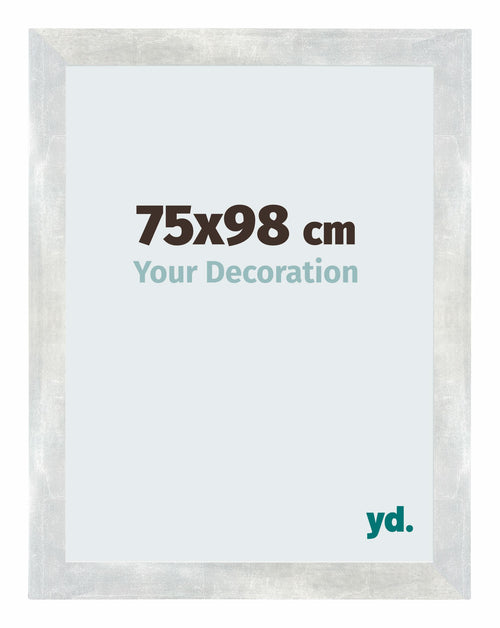 Mura MDF Photo Frame 75x98cm Silver Shiny Vintage Front Size | Yourdecoration.com