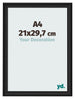 Photo Frame 21x29 7cm A4 Black Woodgrain MDF Lazio Front Size | Yourdecoration.com