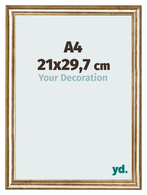 Photo Frame 21x29 7cm A4 Gold Antique MDF Lazio Front Size | Yourdecoration.com