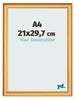 Photo Frame 21x29 7cm A4 Gold Matte MDF Lazio Front Size | Yourdecoration.com