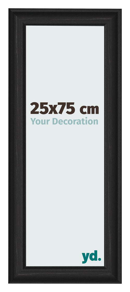 Photo Frame 25x75cm Black Woodgrain MDF Lazio Front Size | Yourdecoration.com