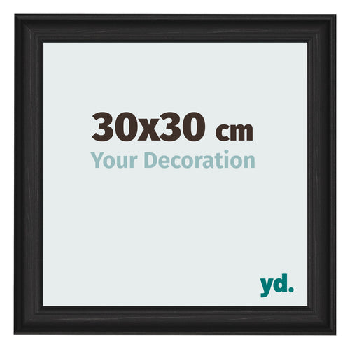 Photo Frame 30x30cm Black Woodgrain MDF Lazio Front Size | Yourdecoration.com
