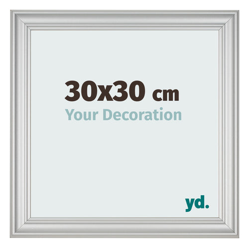 Photo Frame 30x30cm Silver Matte MDF Lazio Front Size | Yourdecoration.com