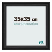 Photo Frame 35x35cm Black Woodgrain MDF Lazio Front Size | Yourdecoration.com