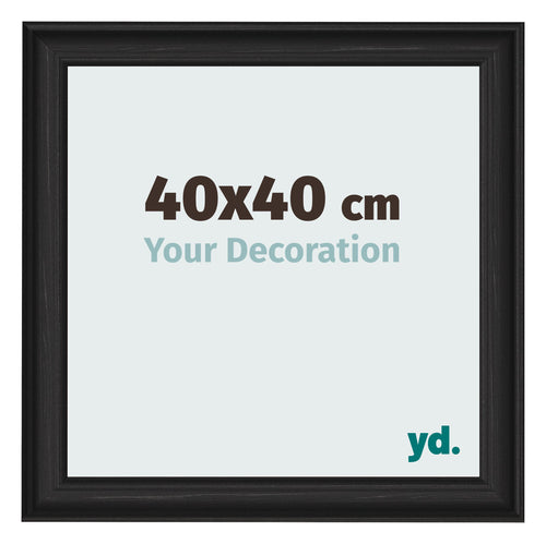 Photo Frame 40x40cm Black Woodgrain MDF Lazio Front Size | Yourdecoration.com
