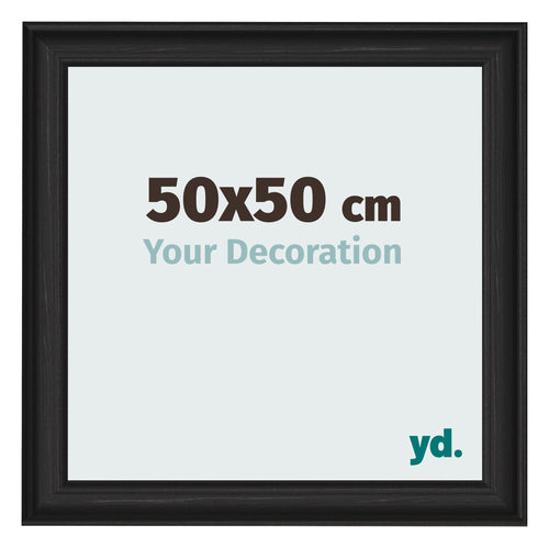 Photo Frame 50x50cm Black Woodgrain MDF Lazio Front Size | Yourdecoration.com