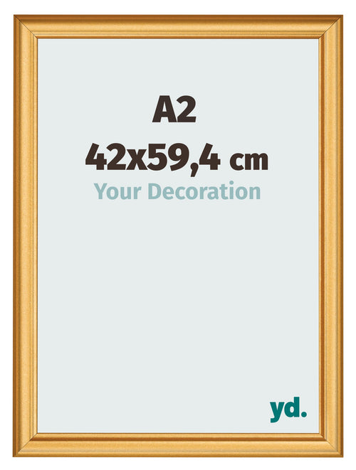 Photo Frame 42x59 4cm A2 Gold Matte MDF Lazio Front Size | Yourdecoration.com