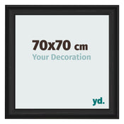Photo Frame 70x70cm Black Woodgrain MDF Lazio Front Size | Yourdecoration.com