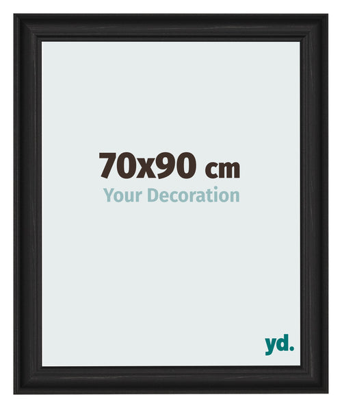 Photo Frame 70x90cm Black Woodgrain MDF Lazio Front Size | Yourdecoration.com