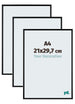 Aurora Aluminium Photo Frame 21x29-7cm A4 Set Van 3 Black Matt Front Size | Yourdecoration.com