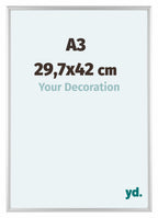 Aurora Aluminium Photo Frame 29-7x42cm Silver Matt Front Size | Yourdecoration.com