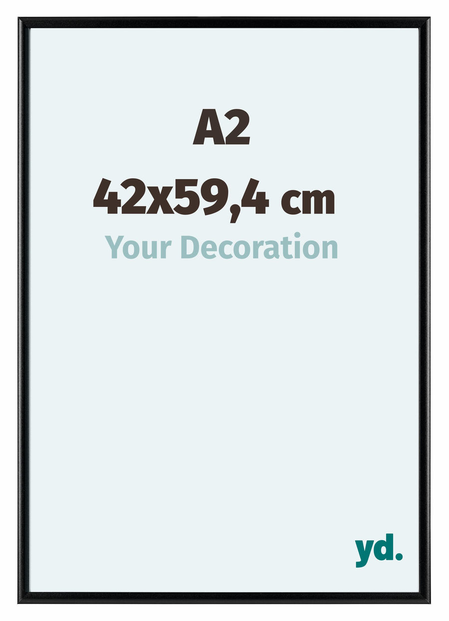 Aurora Aluminium Photo Frame 42x59-4cm A2 Black Matt Front Size | Yourdecoration.com
