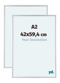 Aurora Aluminium Photo Frame 42x59-4cm A2 Set Van 2 Silver Matt Front Size | Yourdecoration.com