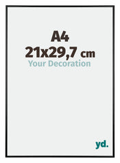 Austin Aluminium Photo Frame 21x29 7cm A4 Black High Gloss Front Size | Yourdecoration.com