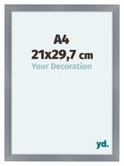 Como MDF Photo Frame 21x29 7cm A4 Aluminium Brushed Front Size | Yourdecoration.com
