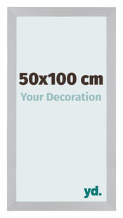 Mura MDF Photo Frame 50x100cm Silver Matte Front Size | Yourdecoration.com
