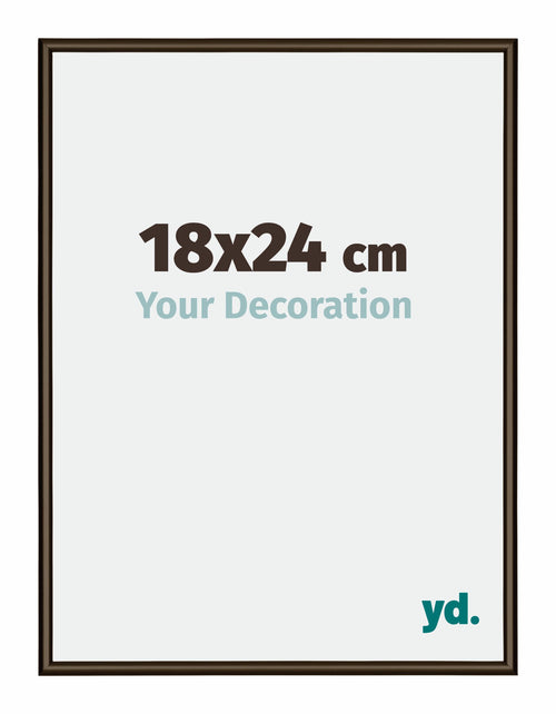 New York Aluminium Photo Frame 18x24cm Walnut Structure Front Size | Yourdecoration.com