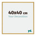 New York Aluminium Photo Frame 40x40cm Gold Shiny Front Size | Yourdecoration.com