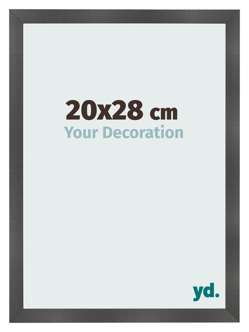 Photo Frame 20x28cm Black Silver Polished MDF Pisa Front Size | Yourdecoration.com