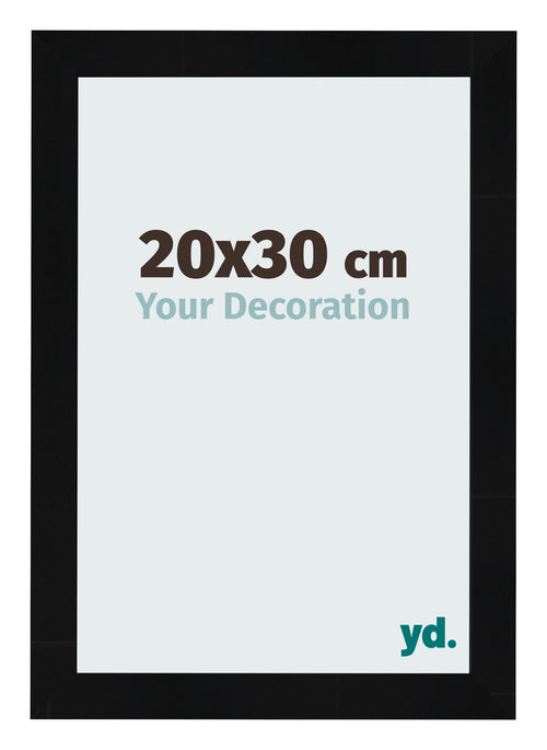 Photo Frame 20x30cm Black Silver Polished MDF Pisa Front Size | Yourdecoration.com