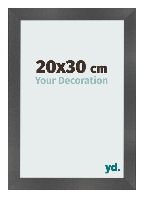 Photo Frame 20x30cm Black Silver Polished MDF Pisa Front Size | Yourdecoration.com