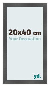 Photo Frame 20x40cm Black Silver Polished MDF Pisa Front Size | Yourdecoration.com