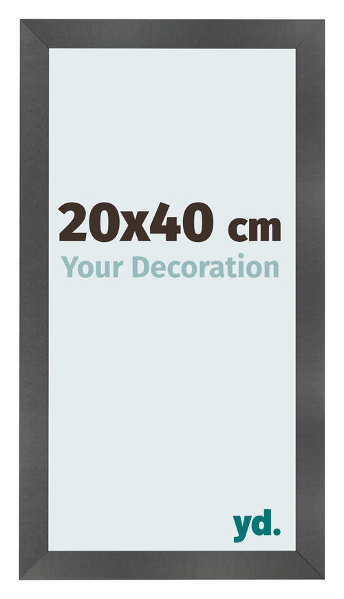 Photo Frame 20x40cm Black Silver Polished MDF Pisa Front Size | Yourdecoration.com