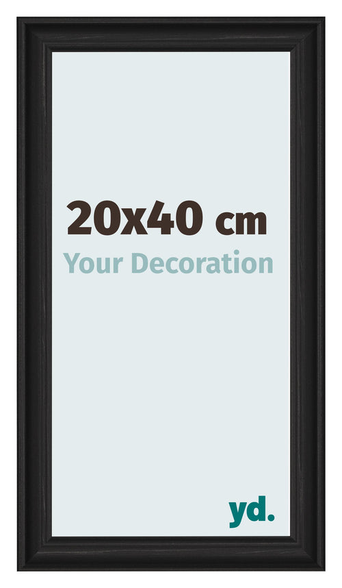 Photo Frame 20x40cm Black Woodgrain MDF Lazio Front Size | Yourdecoration.com