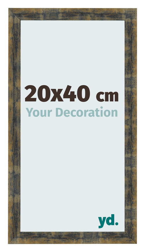 Photo Frame 20x40cm Blue Gold Melange MDF Pisa Front Size | Yourdecoration.com